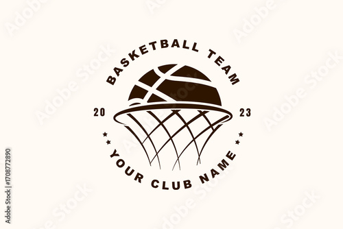 Basketball logo design template simple style design vector