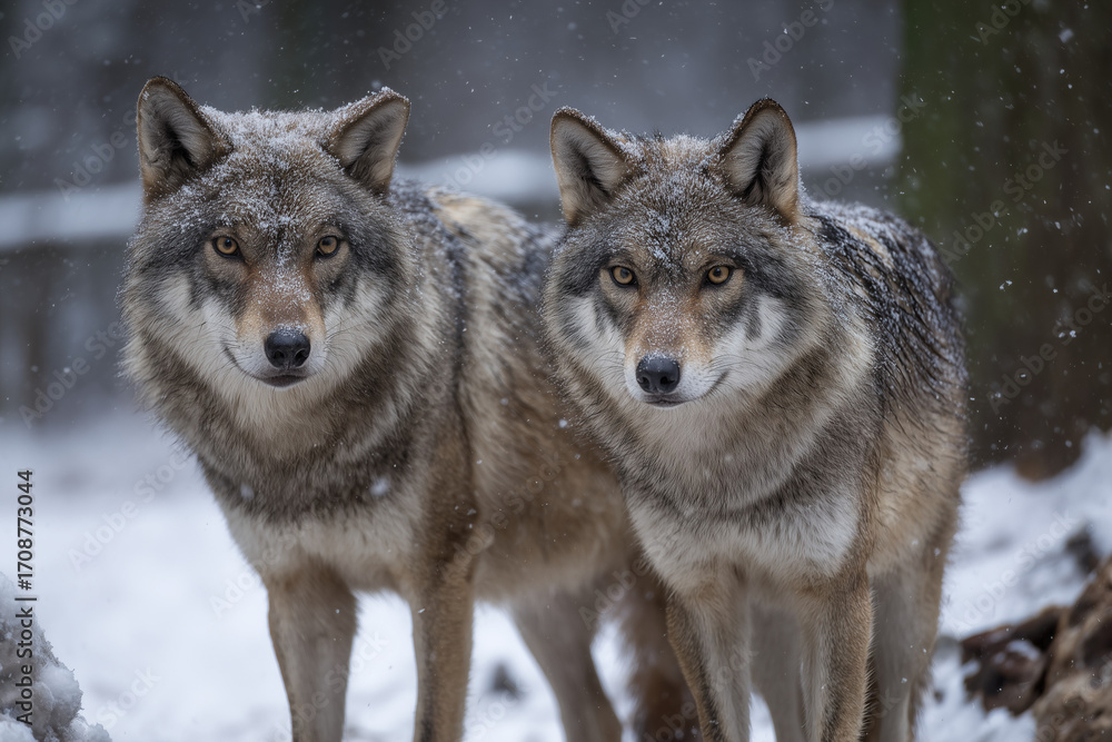 Fototapeta premium wolf in the snow