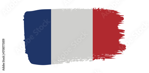 French Flag Grunge Style Vector Illustration Patriotic Tricolore Design Symbol Of France Emblem Of Nation France Stock