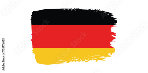 German Flag Brushstroke Illustration Germany National Symbol Graphic Patriotic Design Black Red Gold Paint Texture