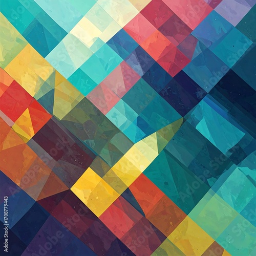 Abstract geometric pattern of vibrant colors (1)