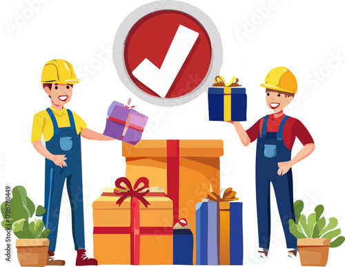 man with gift boxes
