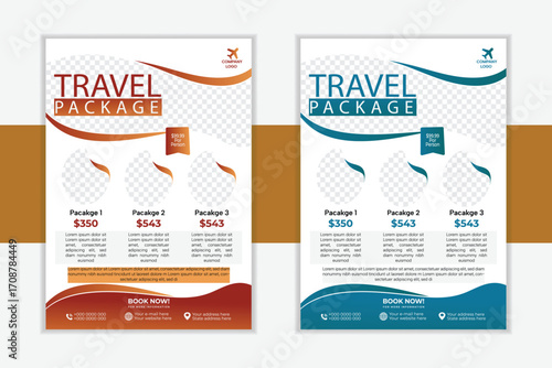 Travel poster or flyer template design . 