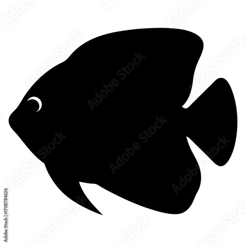 A Silhouetted Flatfish with a Distinctive Shape and Prominent Eye