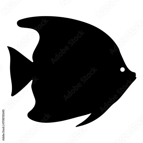 A striking silhouette of a butterflyfish, symbolizing marine life simplicity and beauty