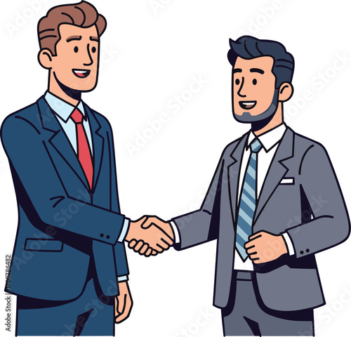 Two businessmen handshake, professional agreement, business partnership, corporate success, office meeting, confident deal, teamwork, negotiation, collaboration, trust