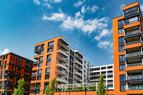 New houses construction. Residential house development	