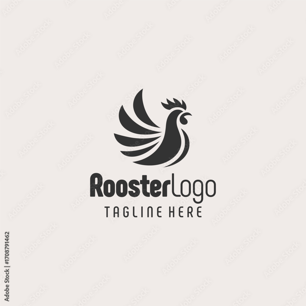 Obraz premium Distinctive Morning Rooster Logo Design