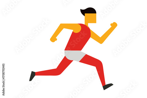 Illustration of a runner in motion, speed agility in a minimalist design style