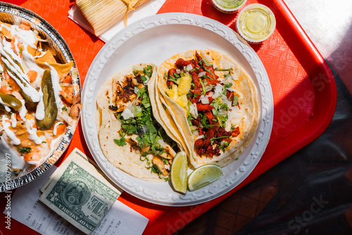top view of some delicious homemade tacos