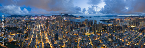 Sham Shui Po and Mong Kok Kowloon Hong Kong at dusk