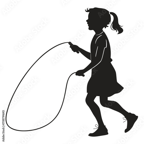 Girl playing with skipping rope