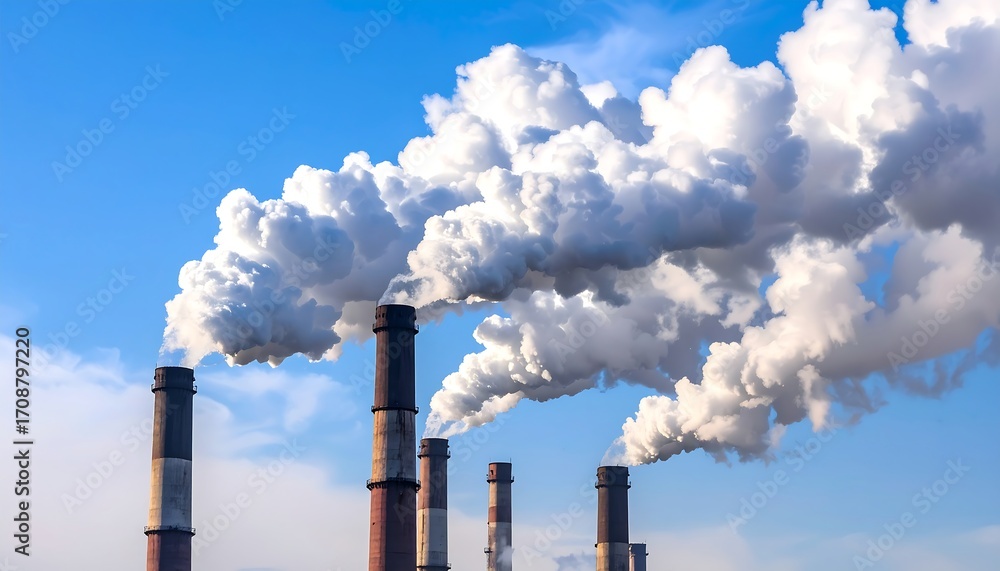custom made wallpaper toronto digitalChimneys emit large amounts of smoke creating big clouds against a bright blue sky