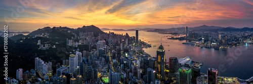 Hong Kong Island Amazing Sunset
