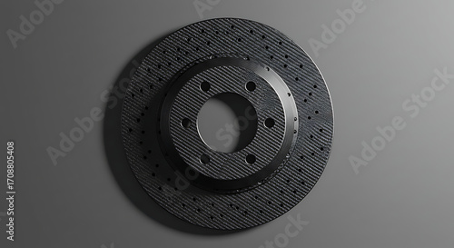 A sleek carbon fiber car brake disc