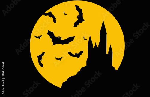 halloween pumpkin with bats