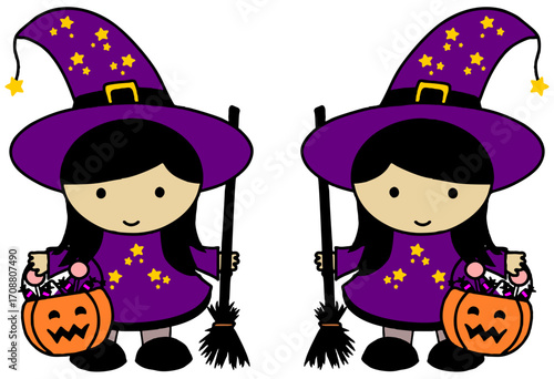 Twin Halloween Witches