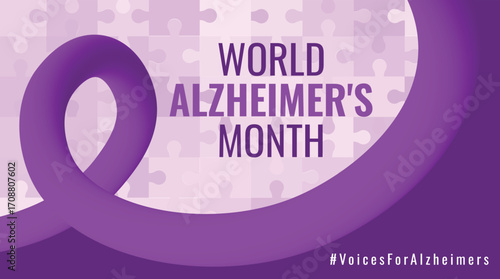 World Alzheimer's Month design concept.  An international campaign from Alzheimer's Disease International that takes place every September.