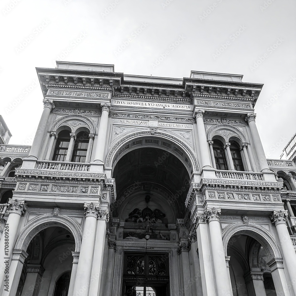 Obraz premium Low-angle view of ornate, classical archway