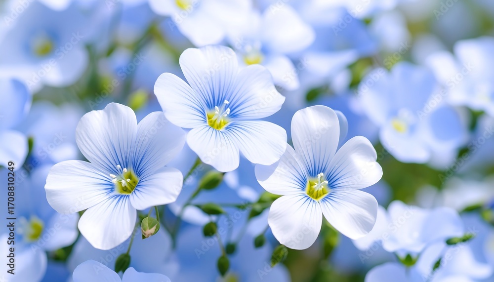 Fototapeta premium Close-up of delicate light blue flowers