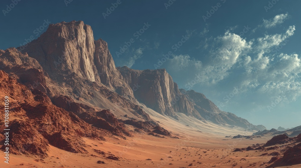 Fototapeta premium Eroded formations and arid landscape create a sense of isolation and mystery