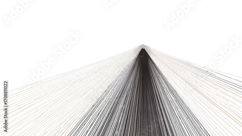 Abstract black and white lines converging to a central point creating a sense of depth and focus.