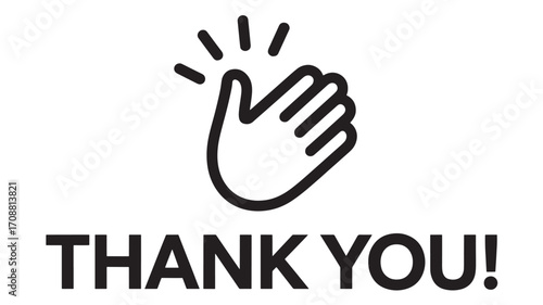 Vector art of thank you gesture with clapping hands and text