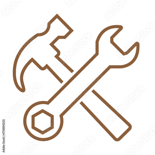 Wrench icon vector outline set illustration sign