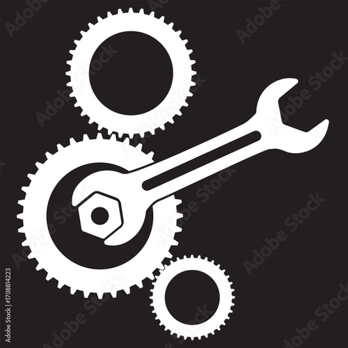 Customized icon in black modern and lines and solid