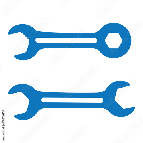Vector art of two crossed tools, a wrench and a screwdriver, symbolizing repair and maintenance