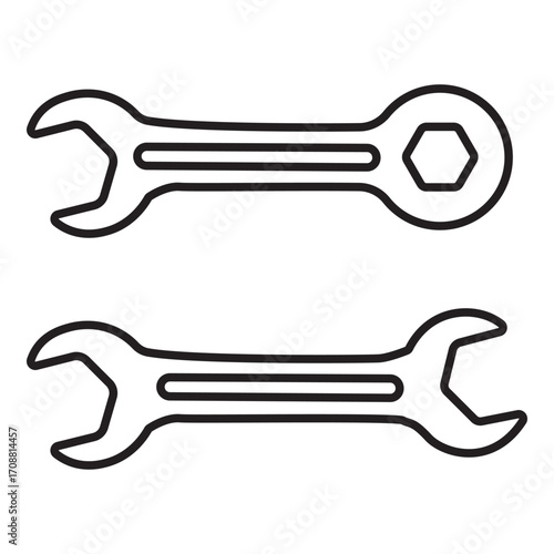 Vector art of two crossed tools, a wrench and a screwdriver, symbolizing repair and maintenance