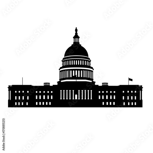 Iconic silhouette of the united states capitol building in washington dc