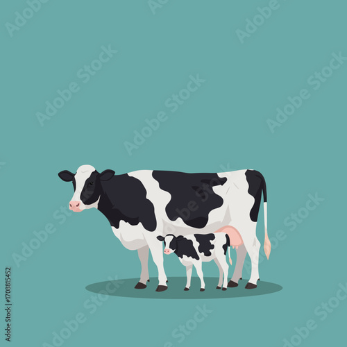 black and white cow