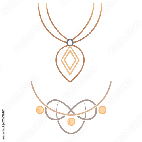 Elegant necklaces with geometric and abstract pendants