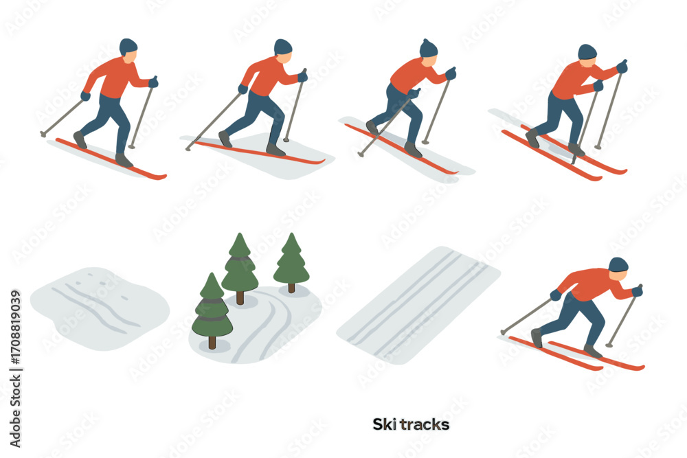 Fototapeta premium Winter sports silhouette icon set. featuring skier, snowboarding, snowmobile, ice skate, and sled symbols