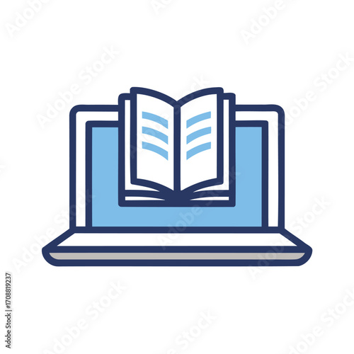 Digital learning and online education icon