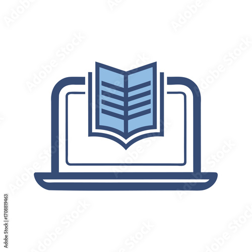 Digital learning and online education icon