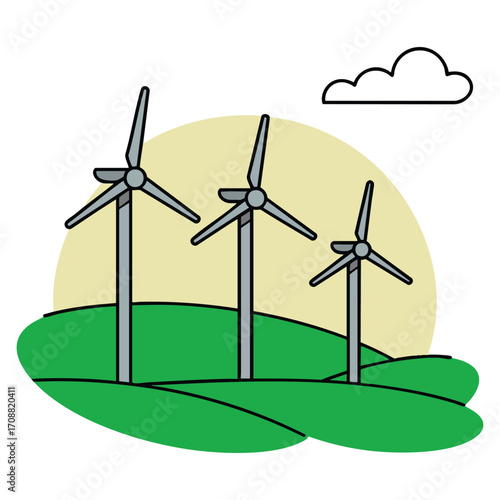 Eolic turbine icon vector illustration design suitable for renewable energy visuals wind power themes green technology projects and environmental graphics