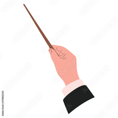 Isolated conductor hand icon as music direction symbol, vector illustration perfect for orchestra themes, artistic design and performance concepts