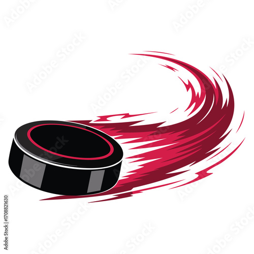 Photography Isolated hockey puck with an effect in vector illustration design, suitable for