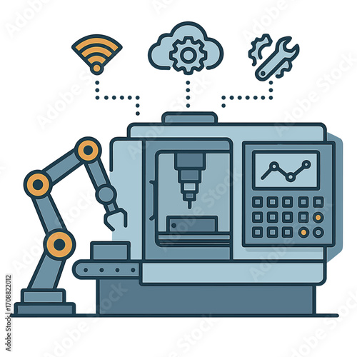 An automated machine tool used in industrial manufacturing factories embodies the Smart Factory Industry 4