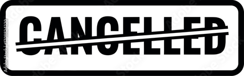 Bold text with a line through it, signifying cancellation or negation.