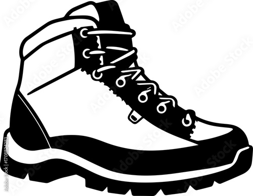 Hiking Boot Black and White

