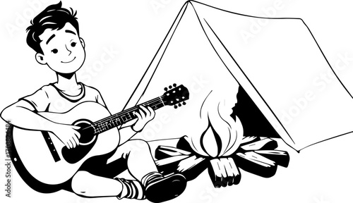 Camping Music and Bonfire

