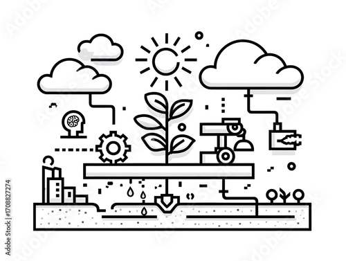 Smart farming and agriculture technology with automated systems.