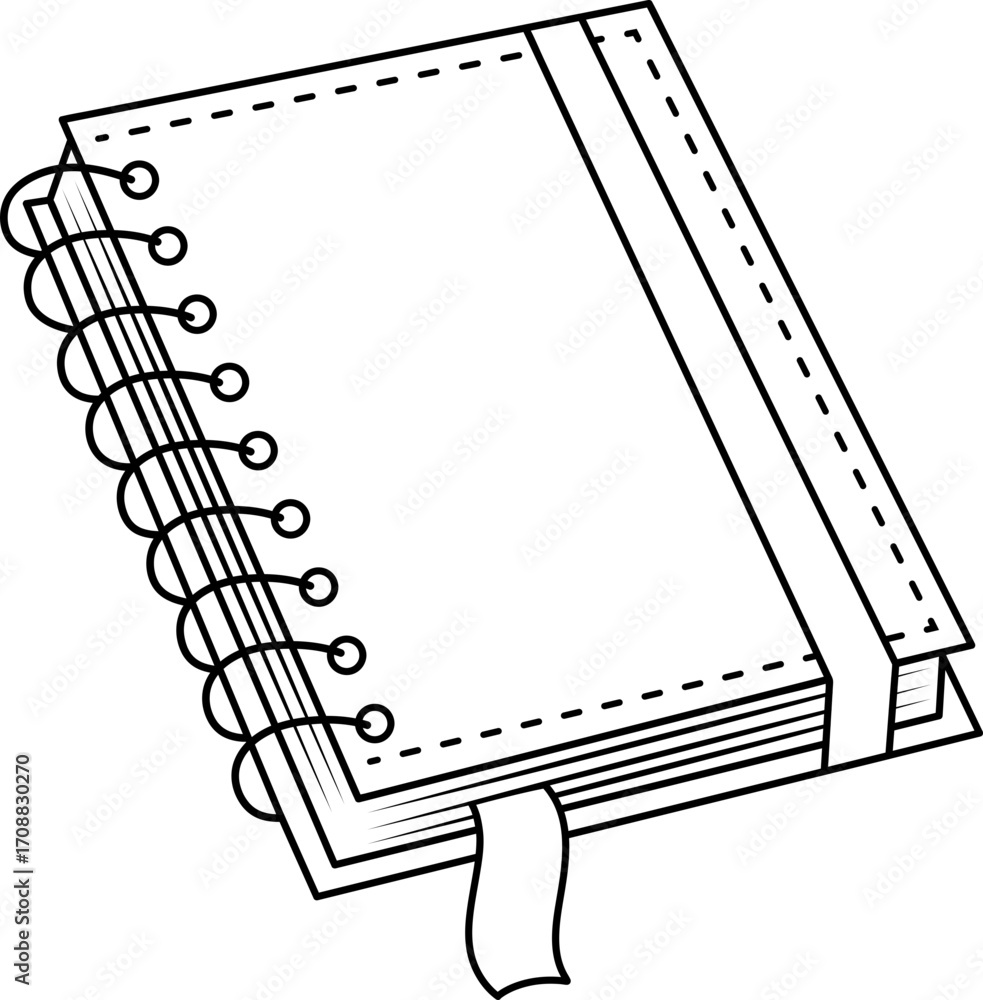 Obraz premium notebook hand drawing outline simple illustration