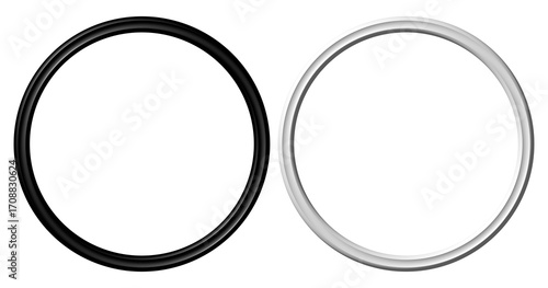 schwarzer und weißer runder Bilderrahmen