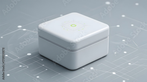 Modern White Smart Technology Box with Indicator Light.