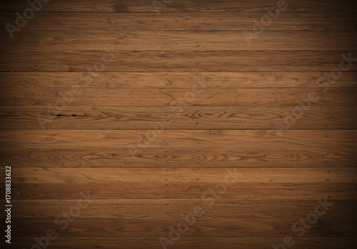 Dark Wooden Plank Wall Background With Warm Brown Boards And Subtle Vignette Lighting