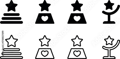 Icon of rating system with star and horizontal bars representing levels